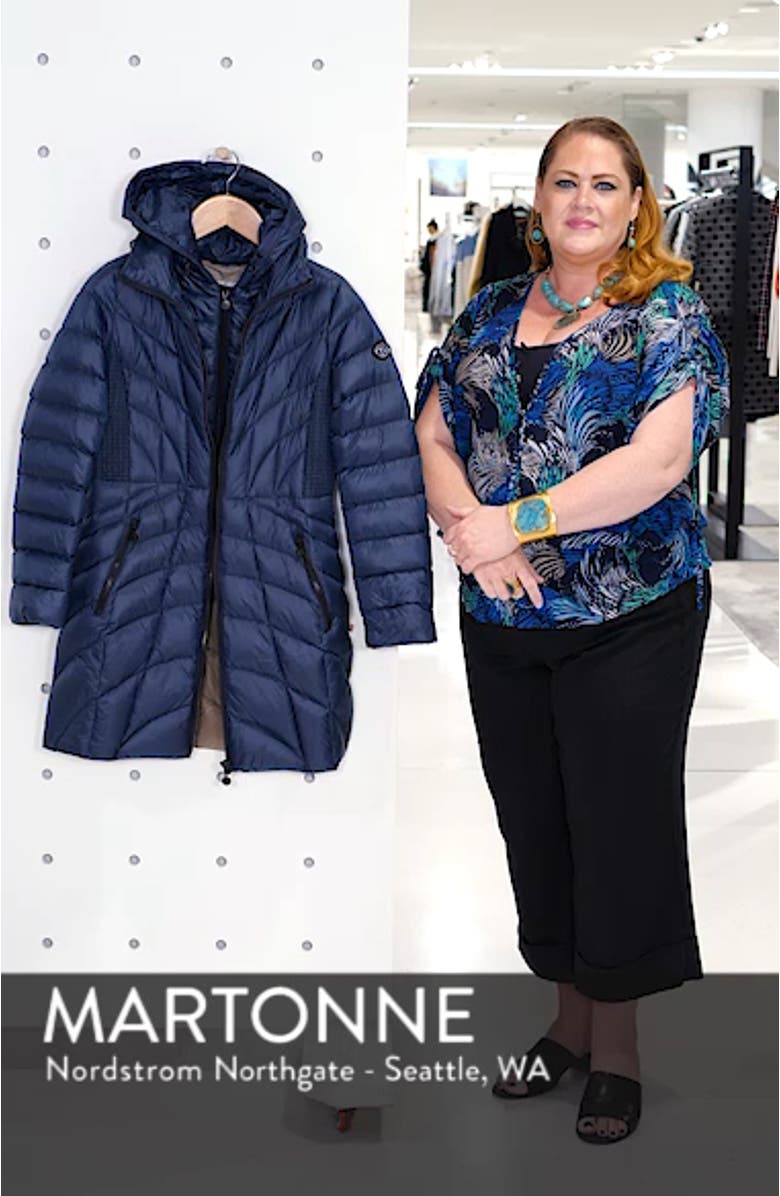 Glossy Quilted Walker Coat, sales video thumbnail