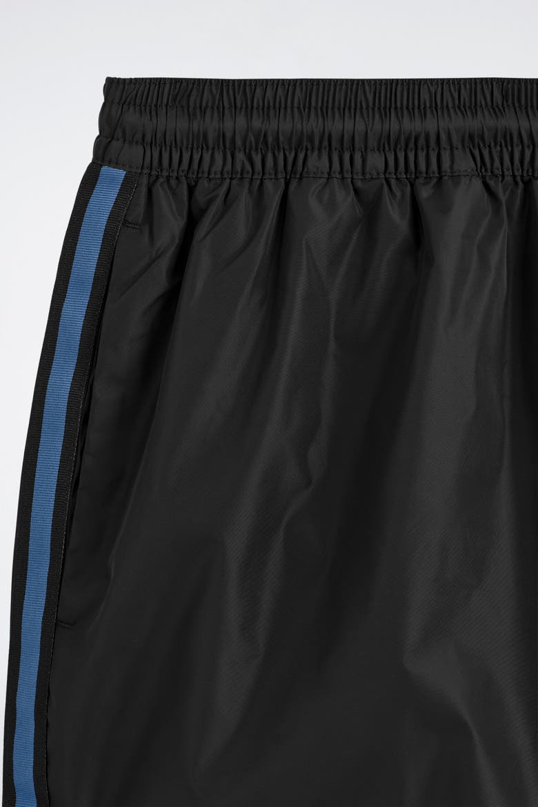 Stripe-detail Swim Trunks, Alternate, color, BLACK
