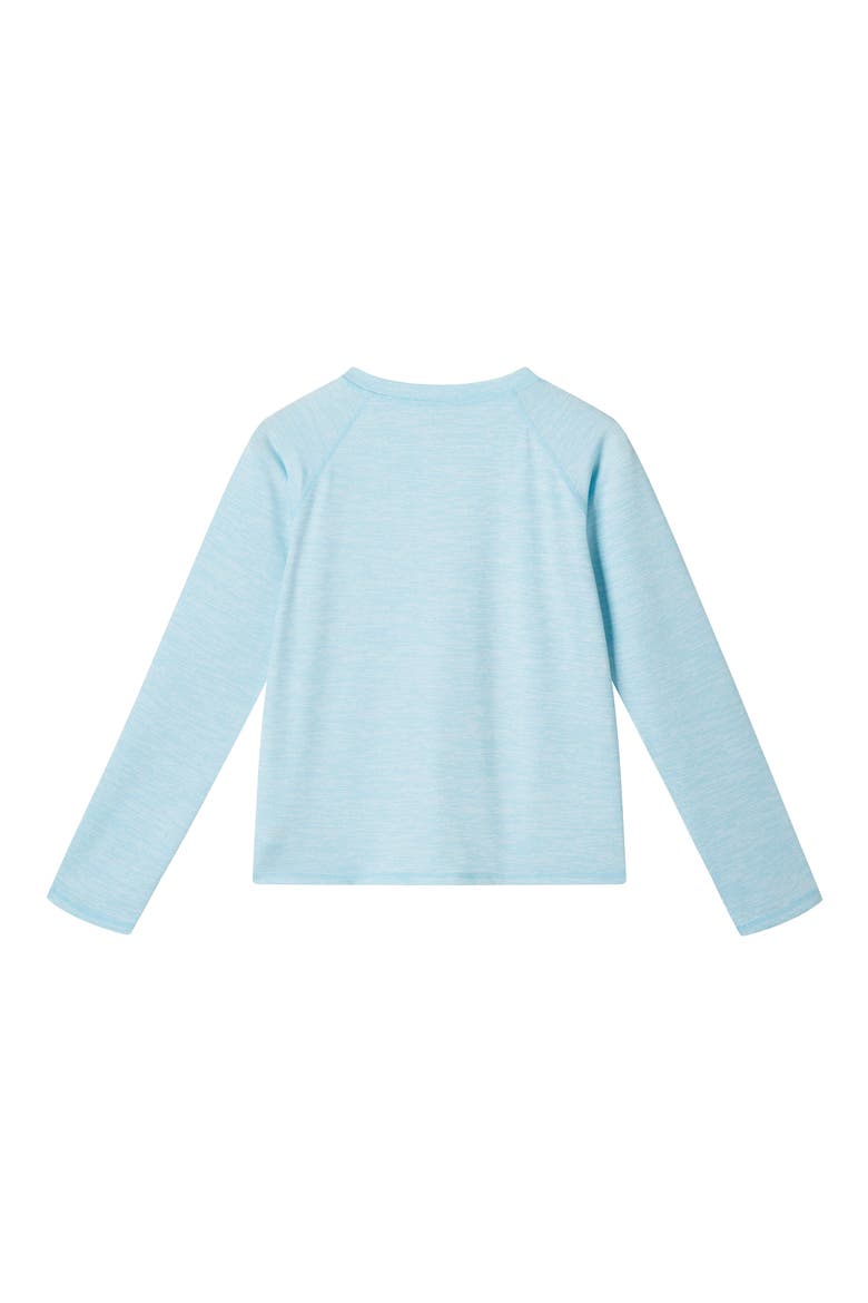 Kids' Long Raglan Sleeve Rashguard, Alternate, color, HEATHER AQUA