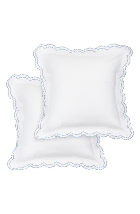 Embroidered Percale Crisp Cotton Double Scallopier Duvet Set