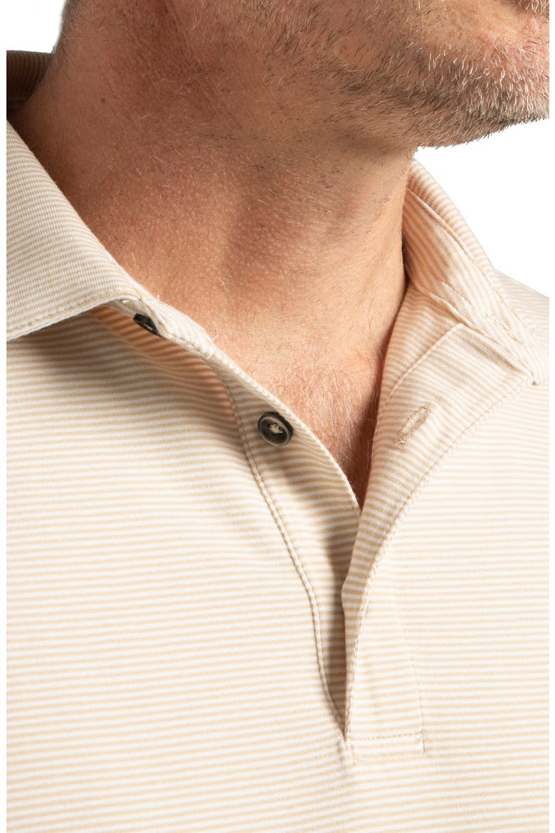 Pinehurst Classic Fit Cotton Blend Golf Polo, Alternate, color, KHAKI / WHITE