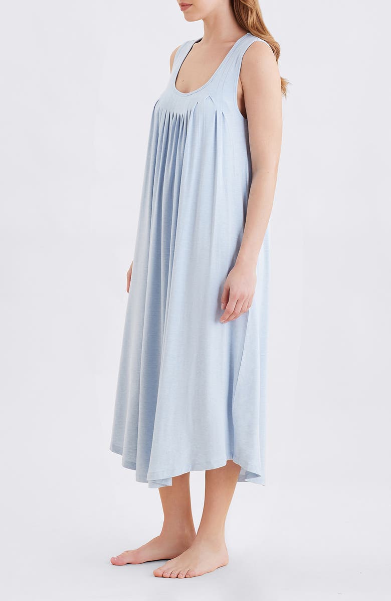 Papinelle Kate Pleated Stretch Modal Nightgown, Alternate, color, Winter Blue