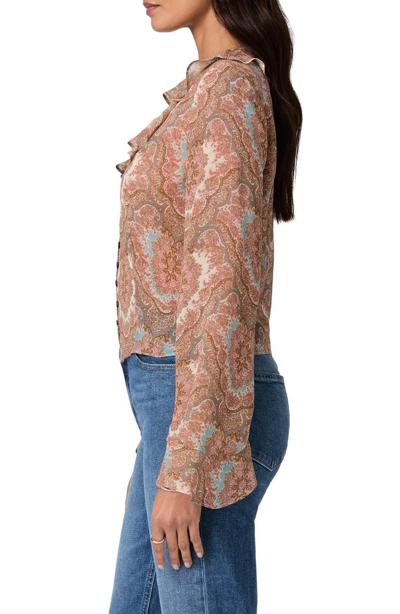 PAIGE Eve Silk Georgette Shirt, Alternate, color, Surf Multi