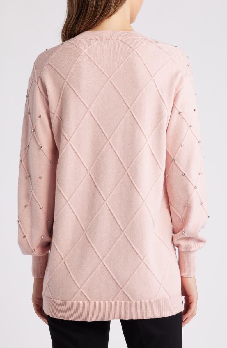 Anne Klein Crystal Pattern Tunic Sweater, Alternate, color, 