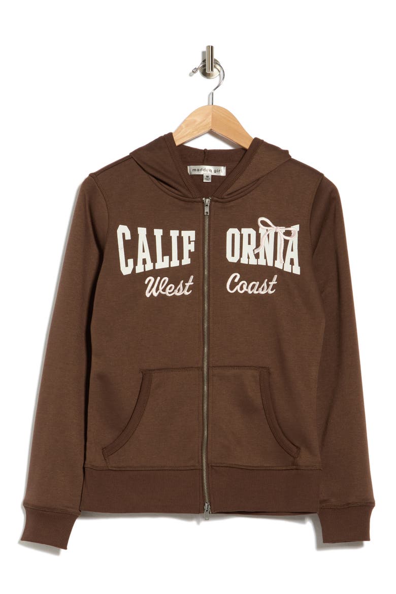 Fitted Zip Up Hoodie, Main, color, CHESTNUT BROWN