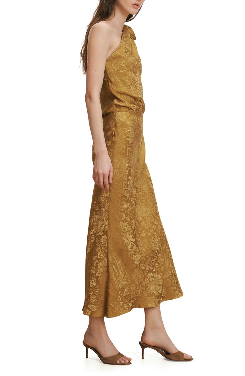 Veronica Beard Grycen Floral Jacquard Satin One-Shoulder Gown, Alternate, color, 