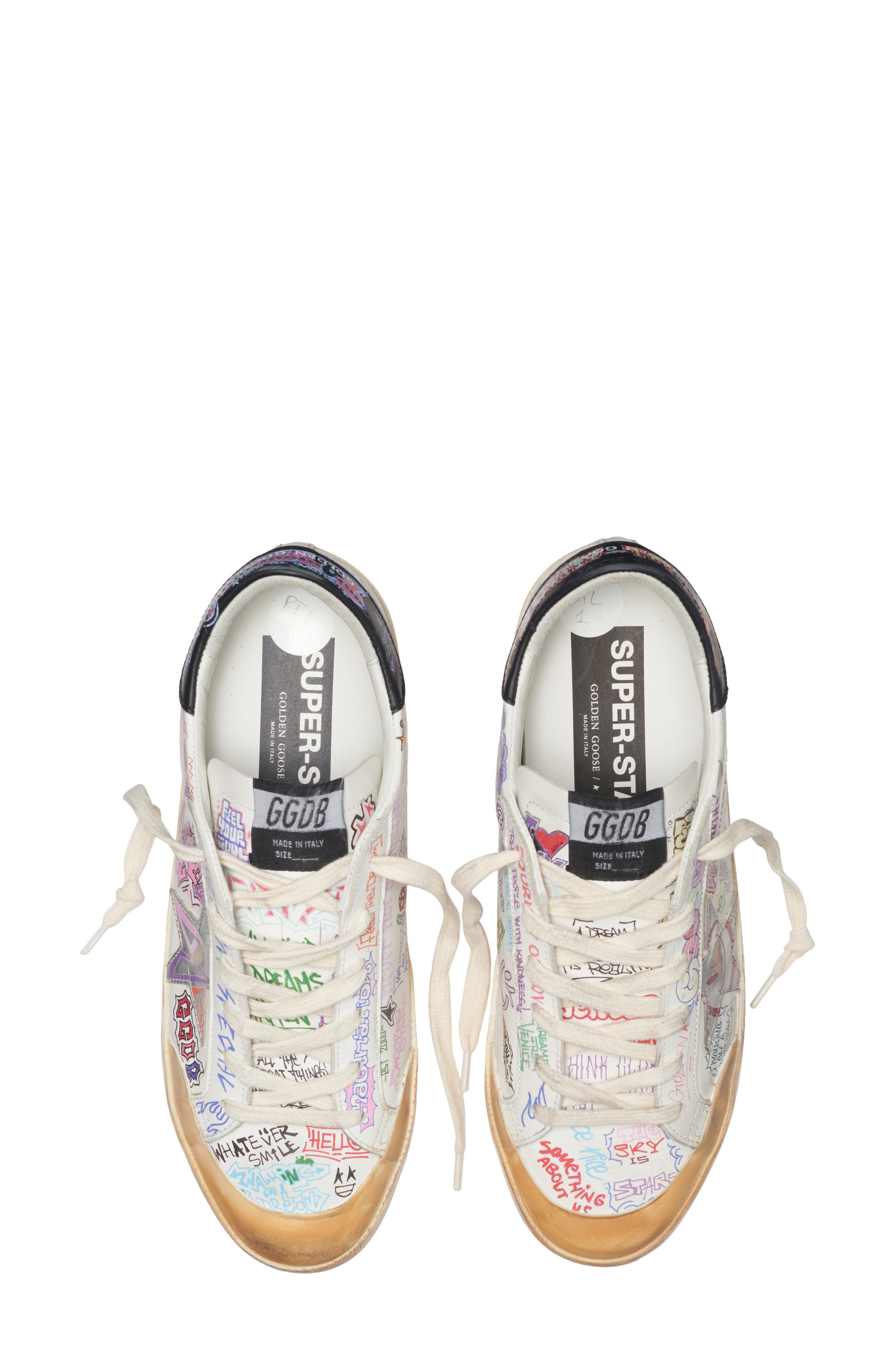 Golden Goose Super-Star Graffiti Low Top Sneaker, Alternate, color, 
