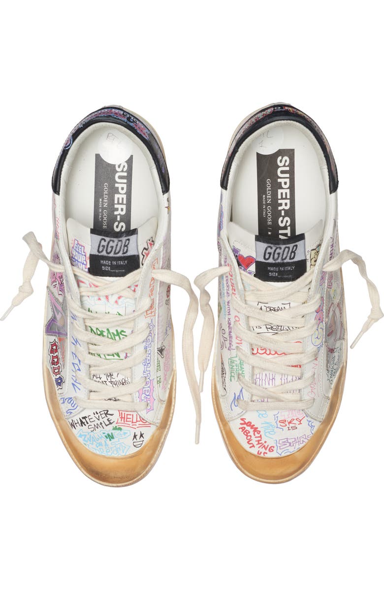 Golden Goose Super-Star Graffiti Low Top Sneaker, Alternate, color,