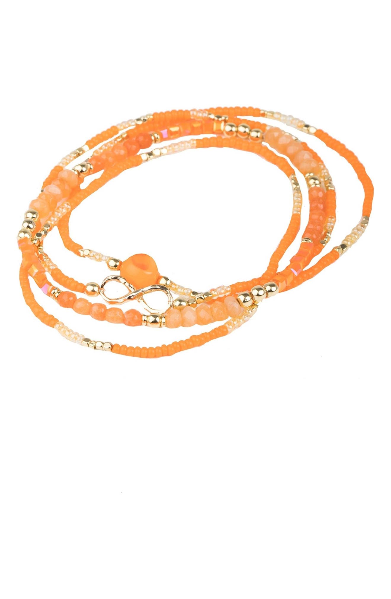 SAACHI Crystal Infinity Charm & Beads Stretch Bracelet Set (Women ...