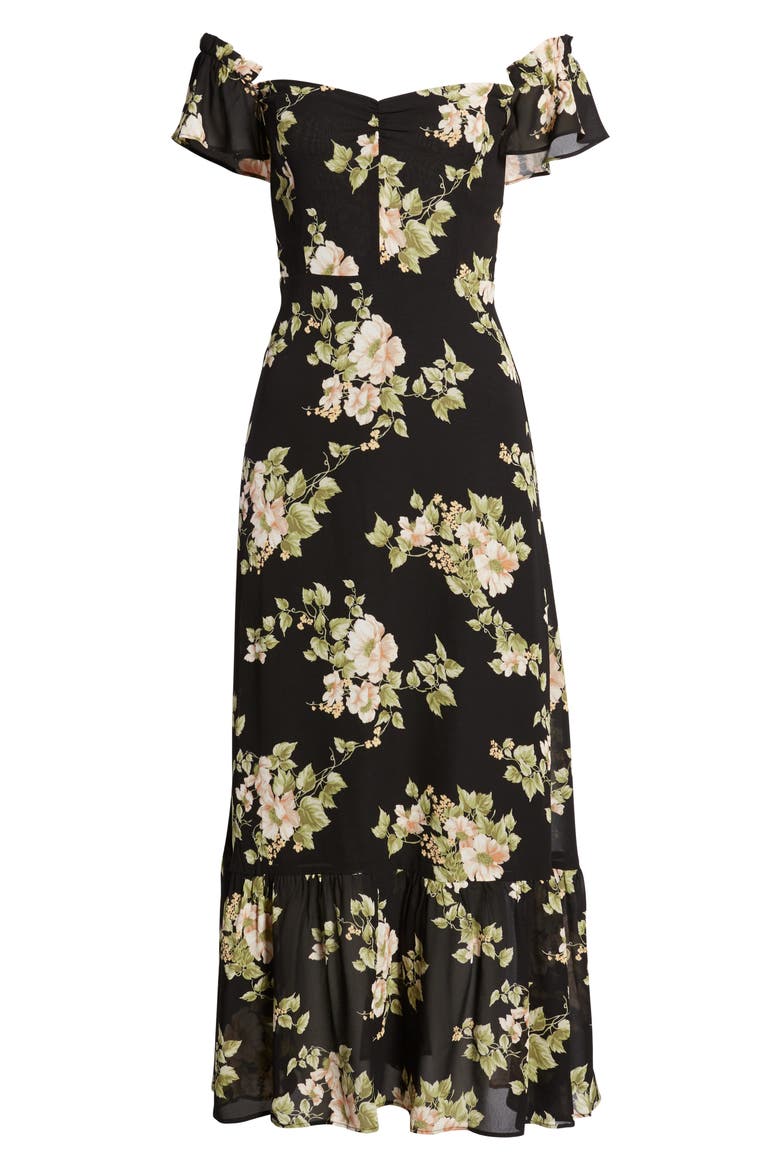 Butterfly Midi Dress, Alternate, color, ARIELLE