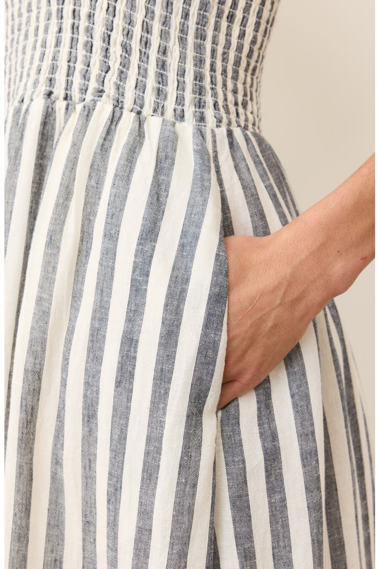 Stripe Smocked Sundress, Alternate, color, INDIA INK STRIPE