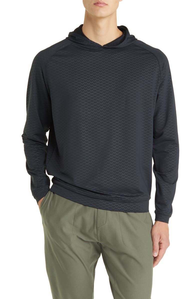 Peter Millar Pine Arrow Print Performance Hoodie, Main, color, 