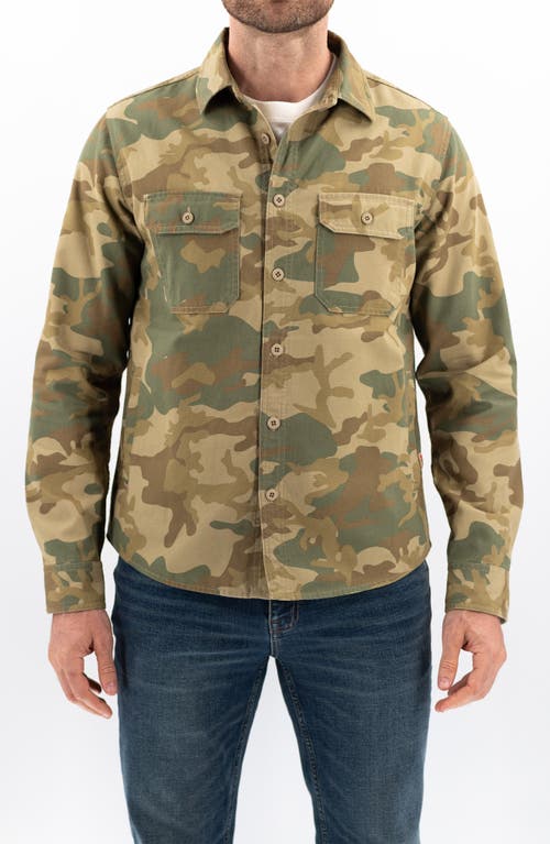Devil-dog Dungarees Canvas Button-up Cpo Shirt Jacket In Brown