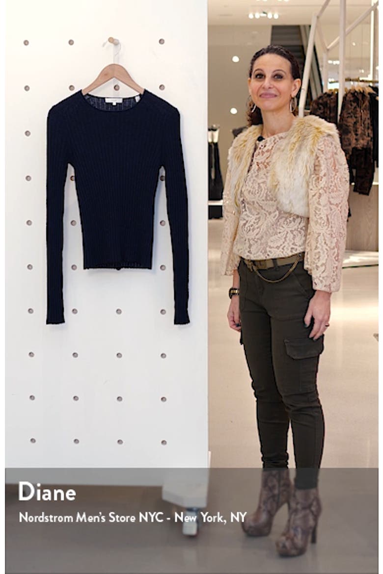 Ribbed Cashmere Crewneck Sweater video
