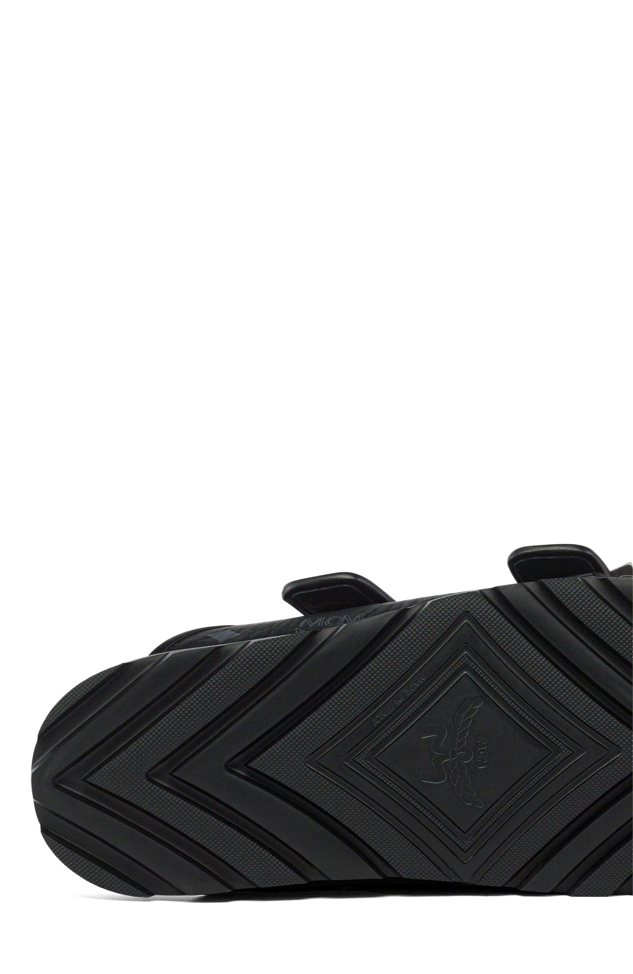MCM Sandals in Visetos, Alternate, color, Black