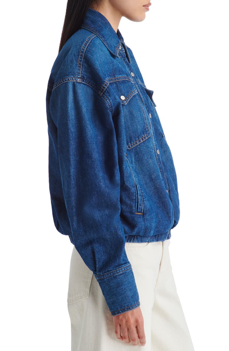 TWP Snap Denim Jacket, Alternate, color, Dark Wash