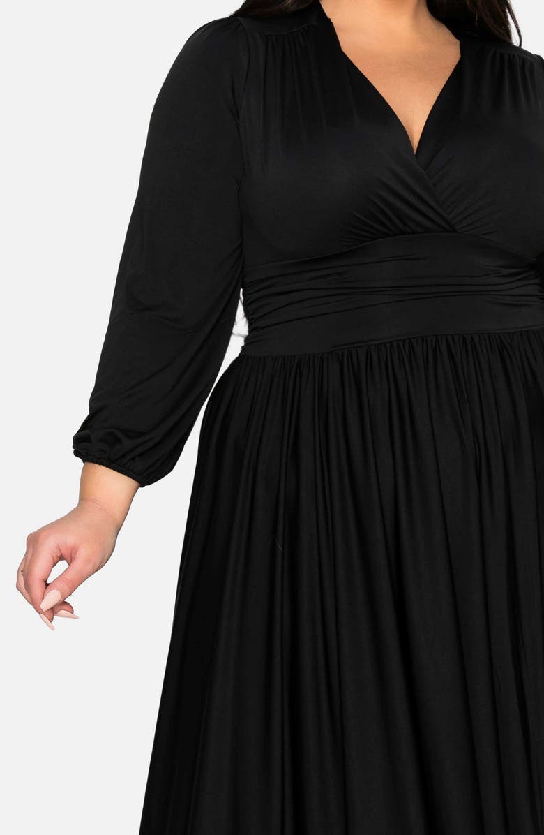 L I V D Solene Empire Waist Long Sleeve Maxi Dress, Alternate, color, Black