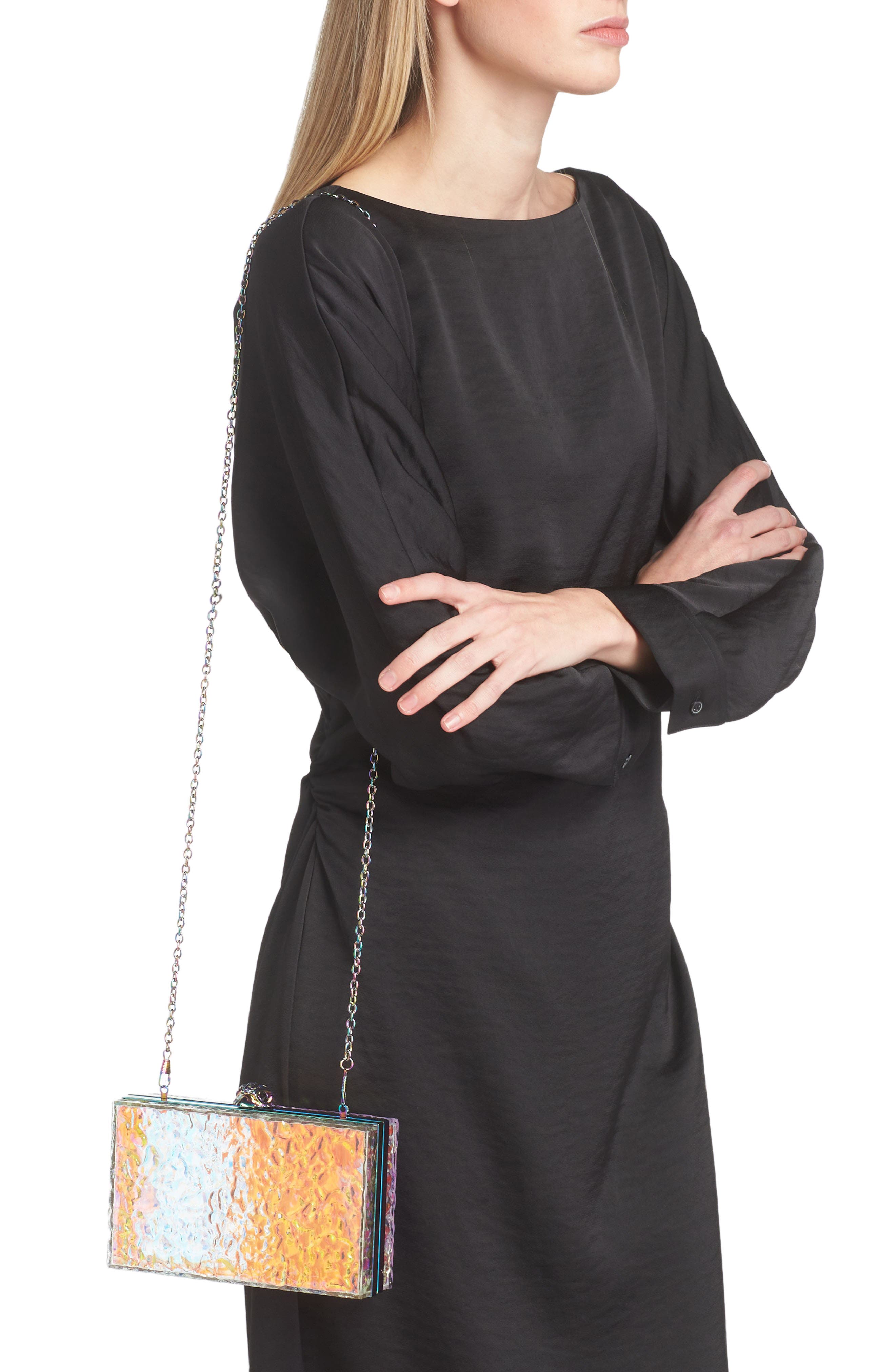 Kurt Geiger London Eagle Iridescent Box Clutch, Alternate, color, 