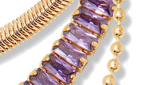 Brook & York Brook And York Priya Birthstone Tennis Bracelet Set In Gold February