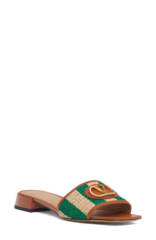 Valentino Garavani Vlogo Crochet Slide Sandal In Multi