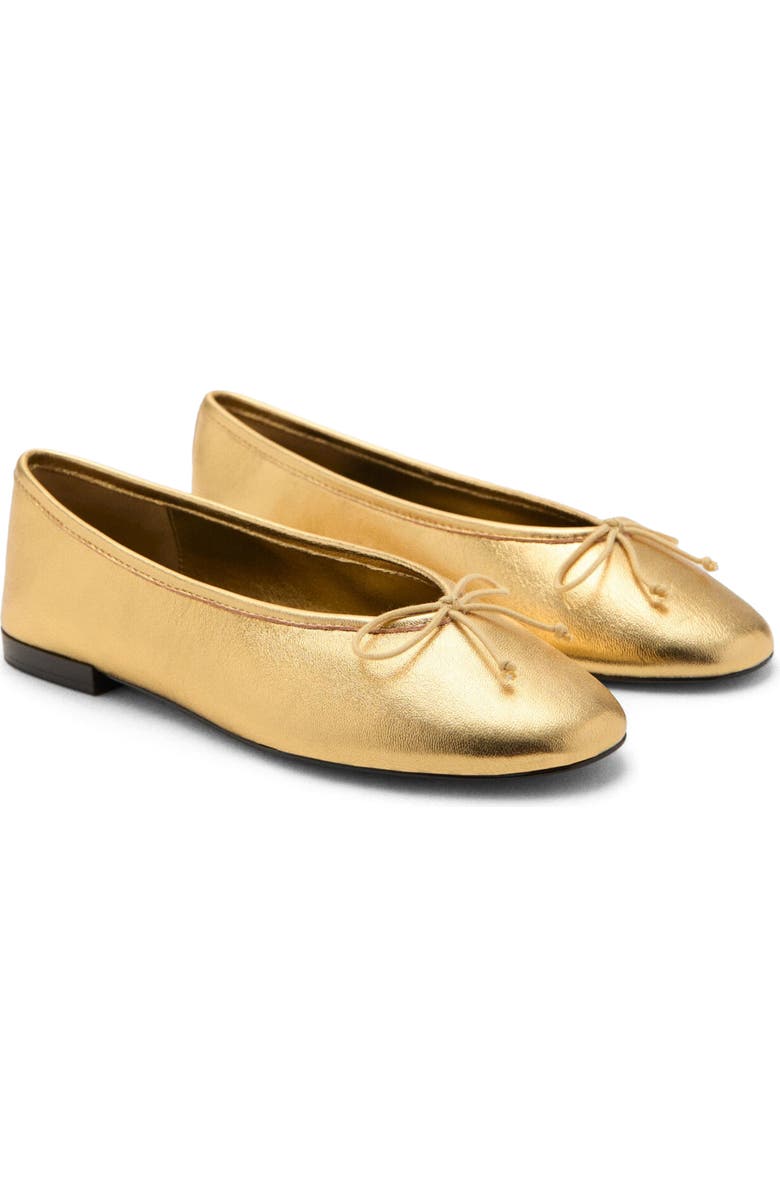 MANGO Ballet Flat, Main, color, Gold