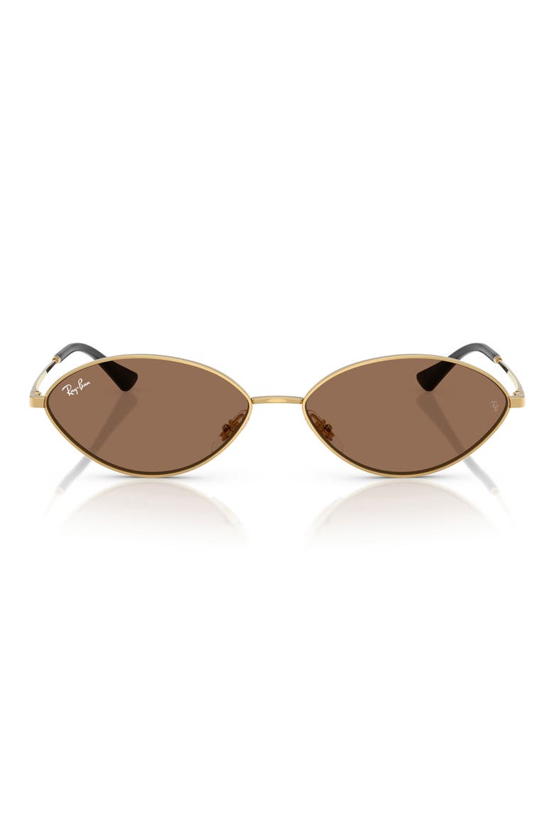 Kai 56mm Oval Sunglasses, Main, color, GOLD/ DARK BROWN