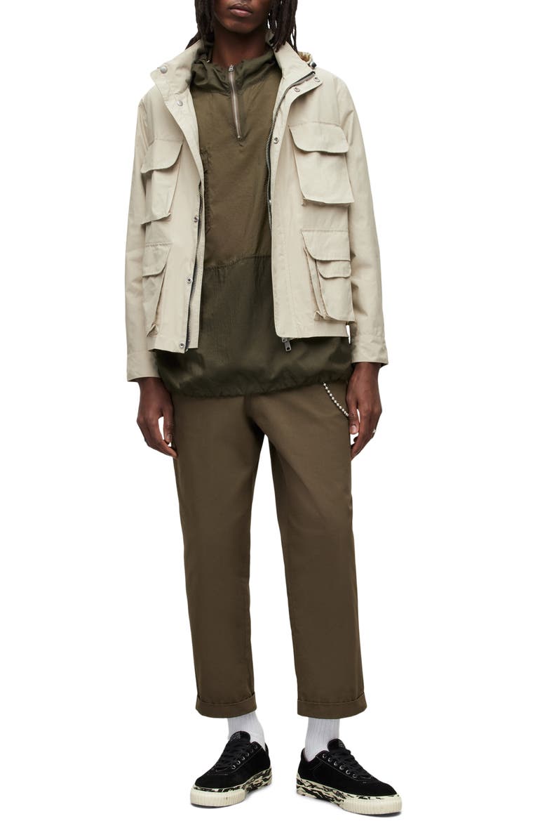 AllSaints Maso Lightweight Tech Water Repellent Jacket, Alternate, color, Stone / Buttercream