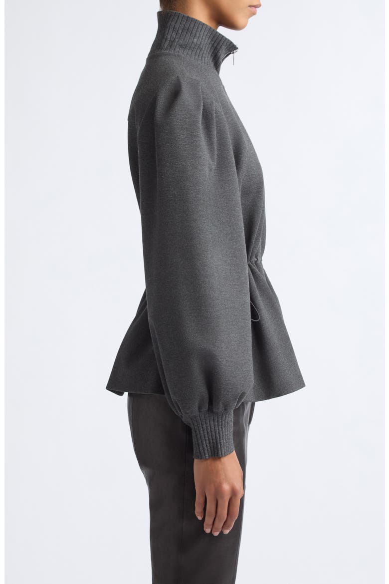 Ida Drawstring Waist Zip Jacket, Alternate, color, SHADOW