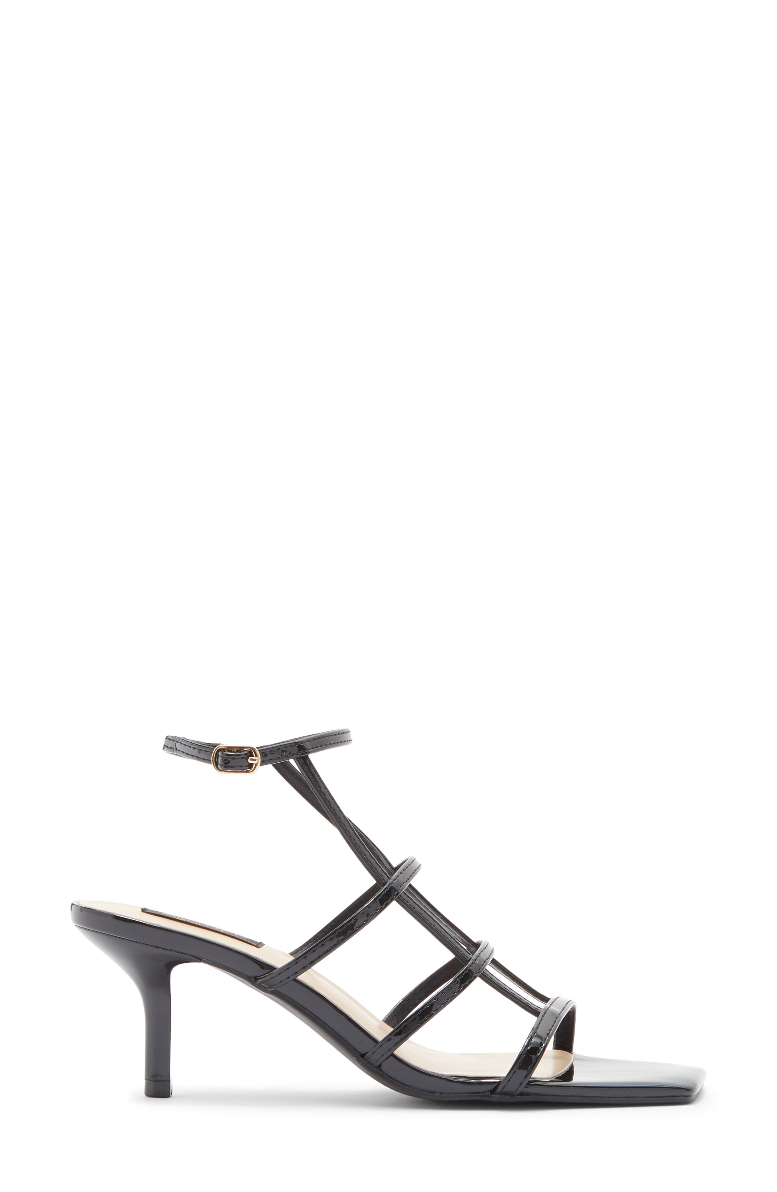 RACHEL Rachel Roy Eleanor Cage Sandal, Alternate, color, Black Pat