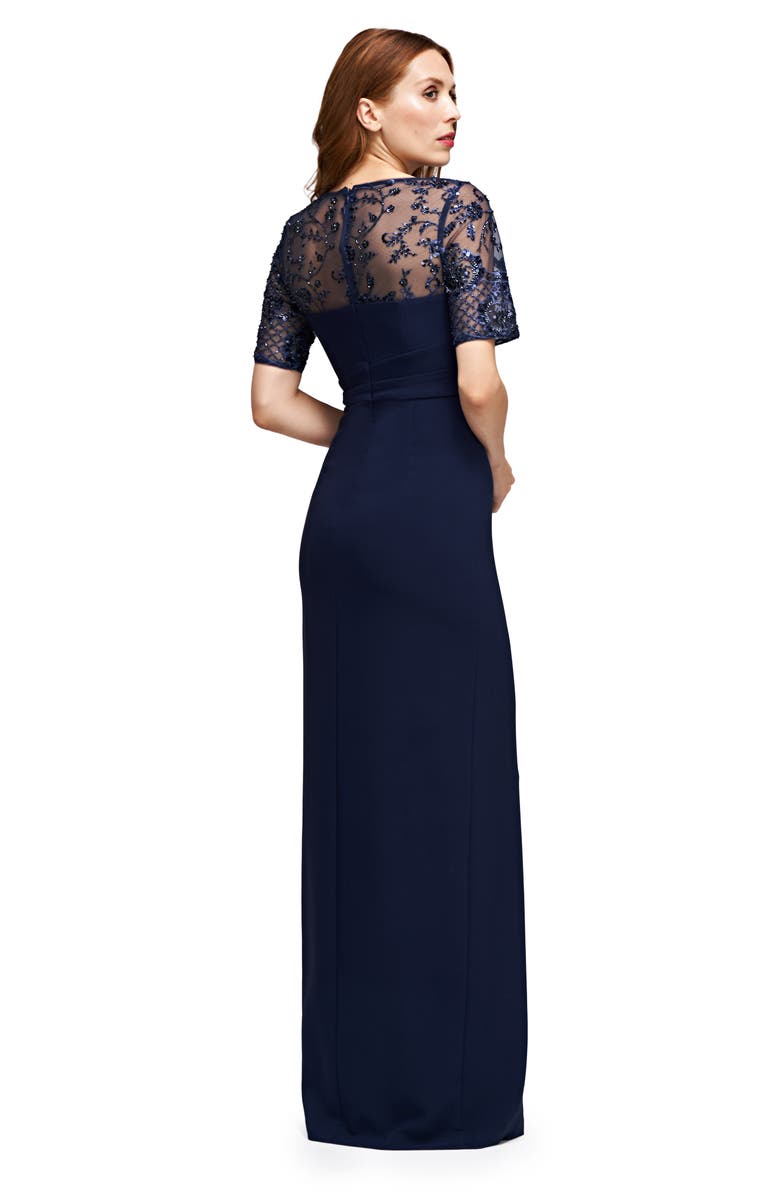 JS Collections Vanessa Embellished Column Gown, Alternate, color, Navy