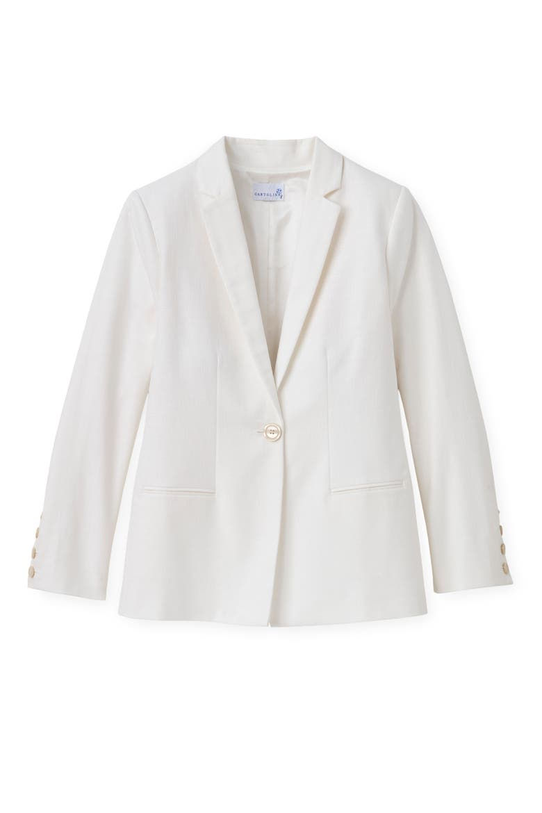 Willow Linen Blazer, Main, color, Soft White