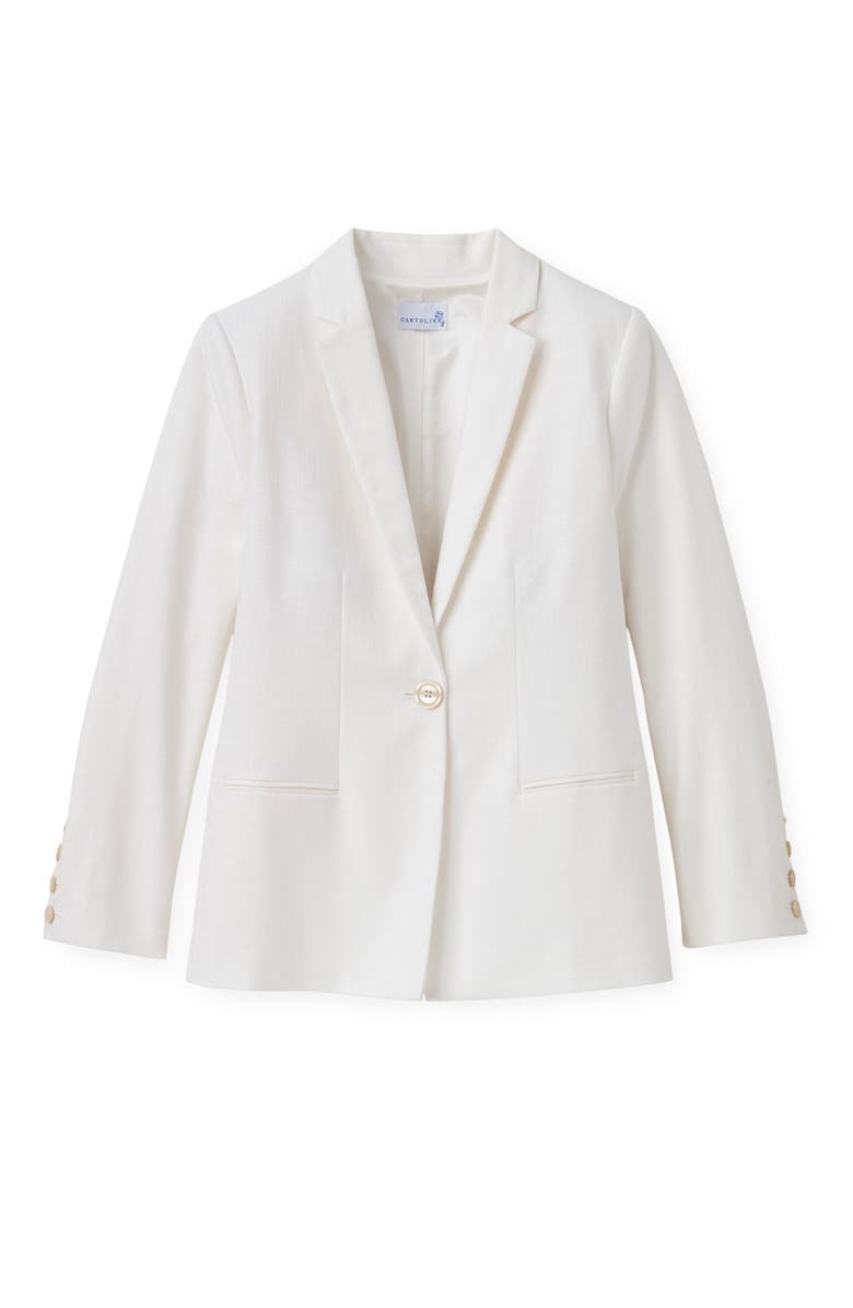 Cartolina Willow Linen Blazer, Main, color, Soft White