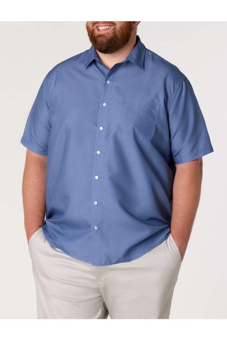 Big & Tall Microfiber Circle Print Sport Shirt, Main, color, COASTAL FJORD