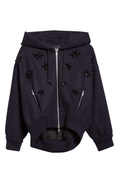 Simone Rocha Crystal Embellished Hooded Jacket In Black