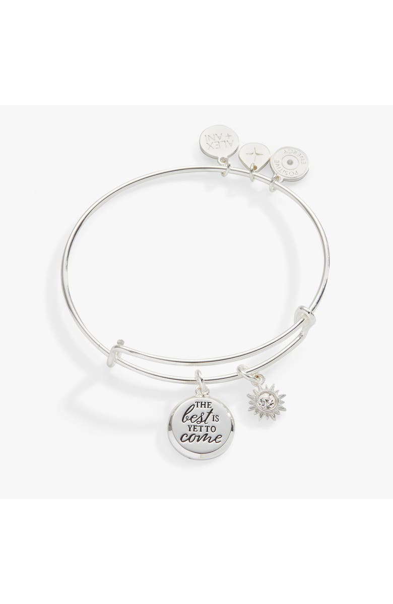 Alex and Ani 'The Best Is Yet To Come' Duo Charm Bangle, Main, color, Silver