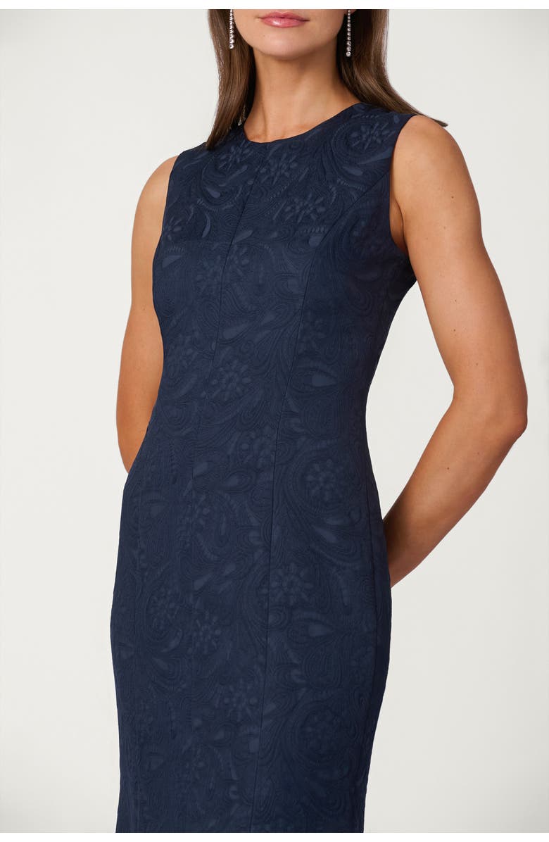 Shoshanna Midnight Paisley Jacquard Wilson Dress, Alternate, color, Deep Navy