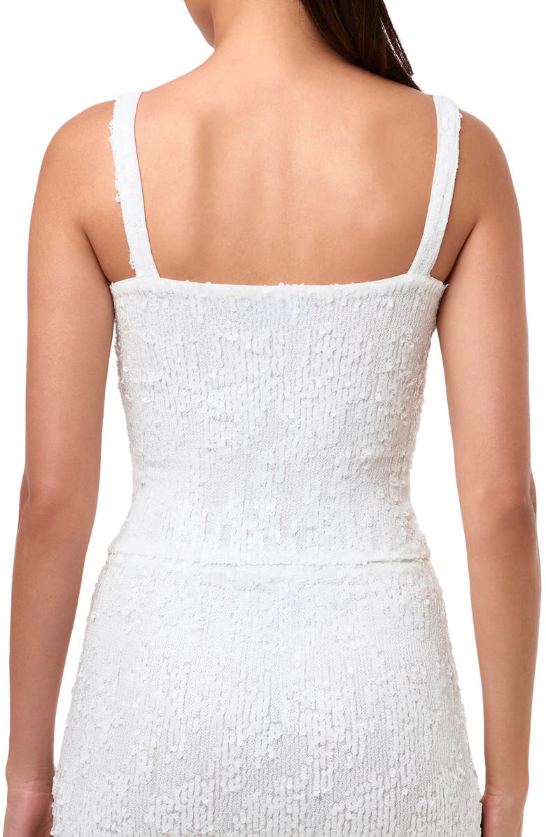 Naked Wardrobe Sequin Embellished Tank Top, Alternate, color, White