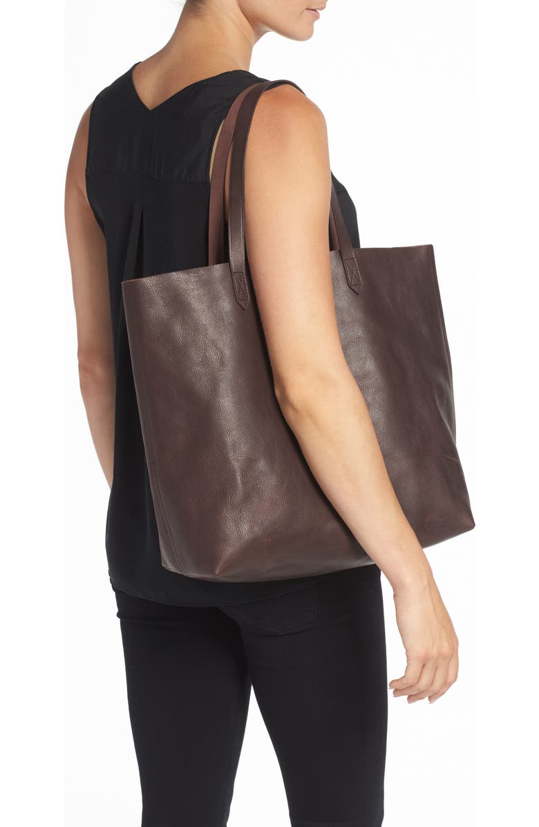 Madewell Transport Leather Tote, Alternate, color, Dark Cocoa