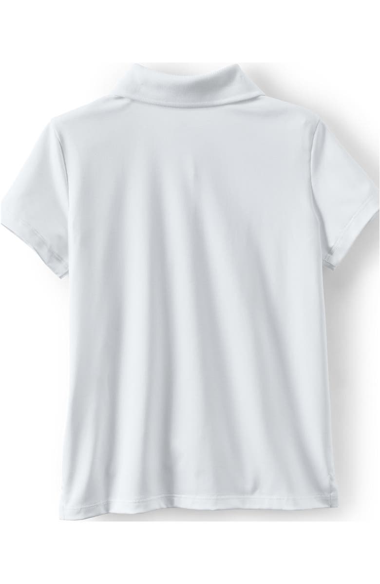 Lands' End School Uniform Girls Short Sleeve Feminine Fit Rapid Dry Polo Shirt, Alternate, color, White