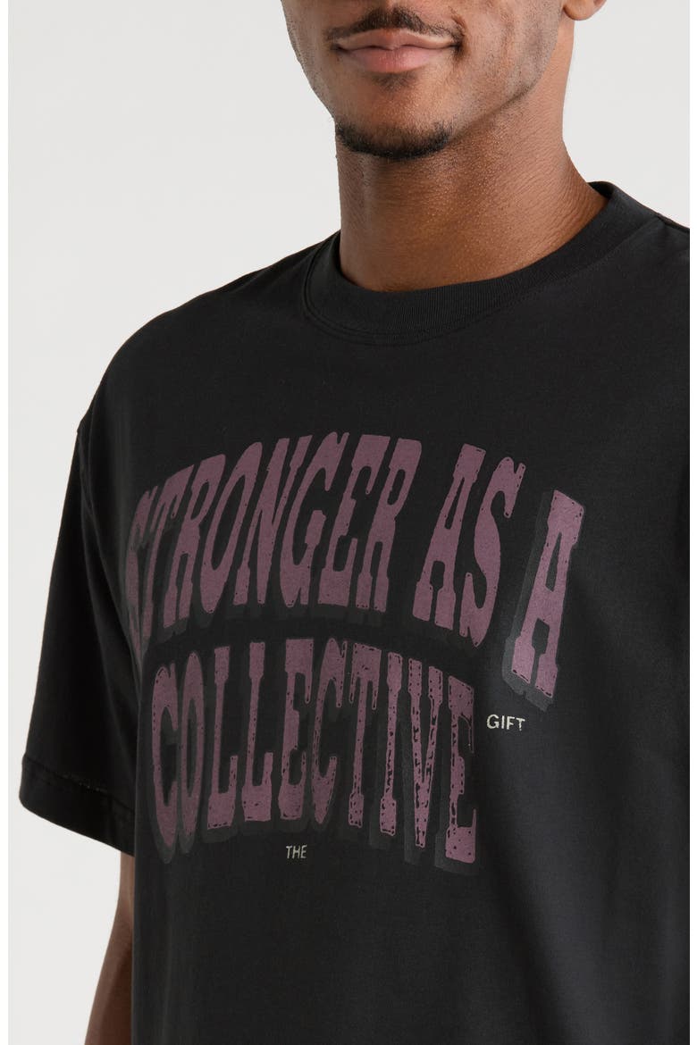 Stronger As a Collective Cotton Graphic T-Shirt, Alternate, color, BLACK
