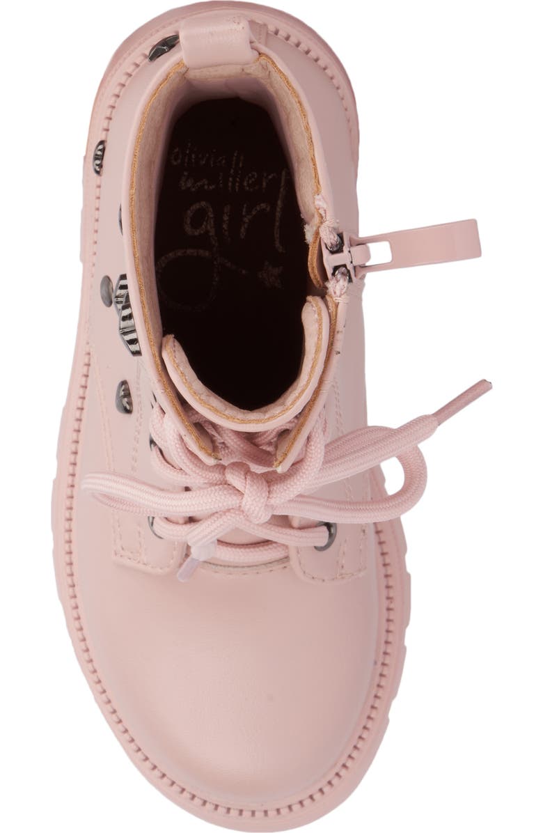 OLIVIA MILLER Kids' Astro Stud Combat Boot, Alternate, color, Blush