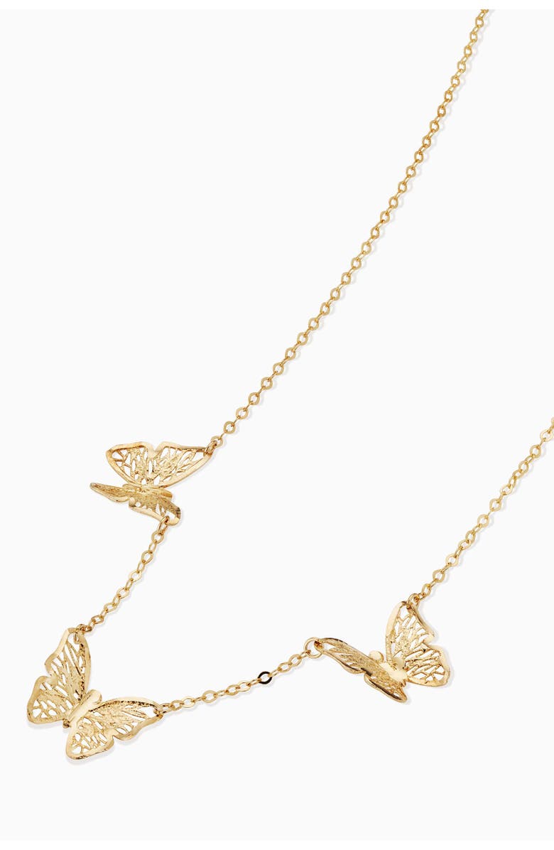 Oradina 14K Yellow Gold Social Butterfly Necklace, Alternate, color, Yellow Gold