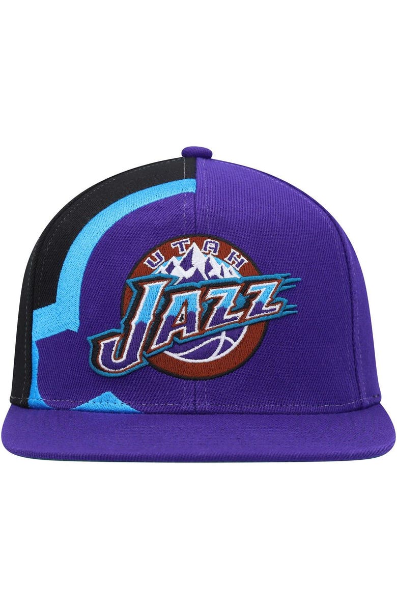 Mitchell & Ness Men's Mitchell & Ness Purple Utah Jazz Hardwood Classics Retroline Snapback Hat, Alternate, color,