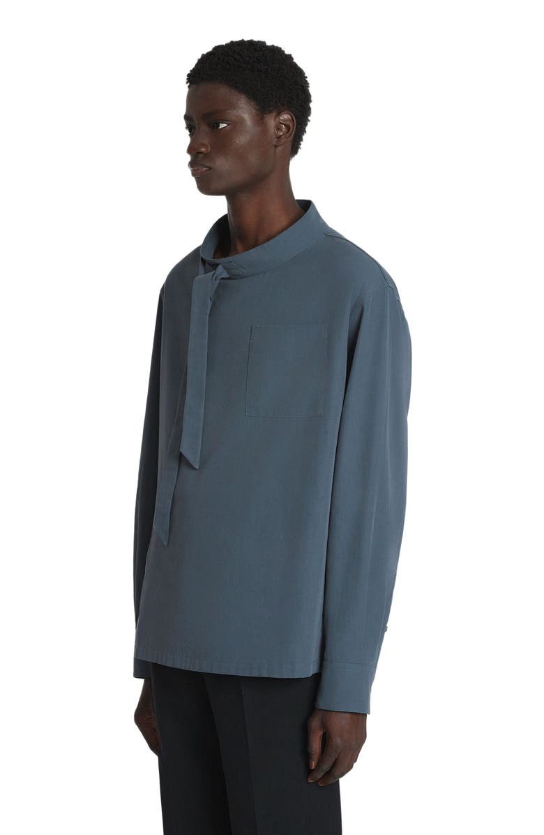 Lanvin FLUID COTTON ASCOT COLLAR TOP, Alternate, color, 