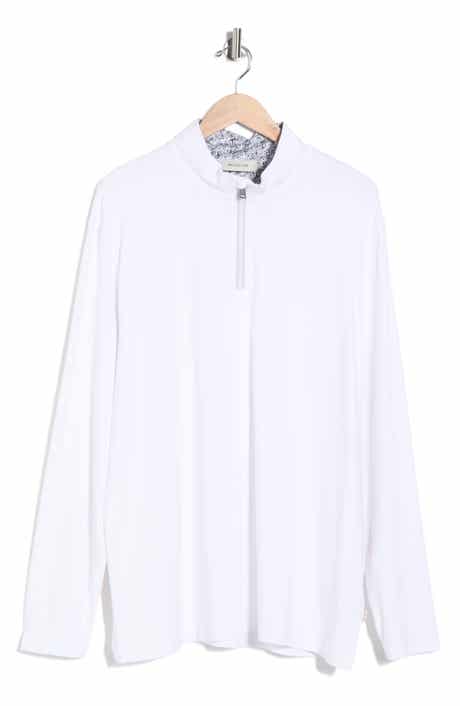 Bugatchi Quarter Zip Performance Pullover