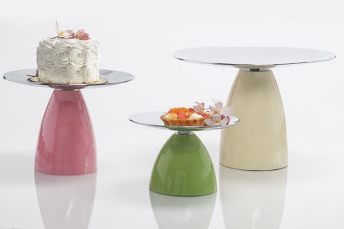 Lunares Luxe Cake Pedestal In Gray