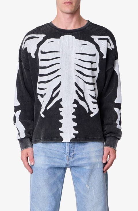 Skeleton Thermal Long Sleeve Graphic T-Shirt