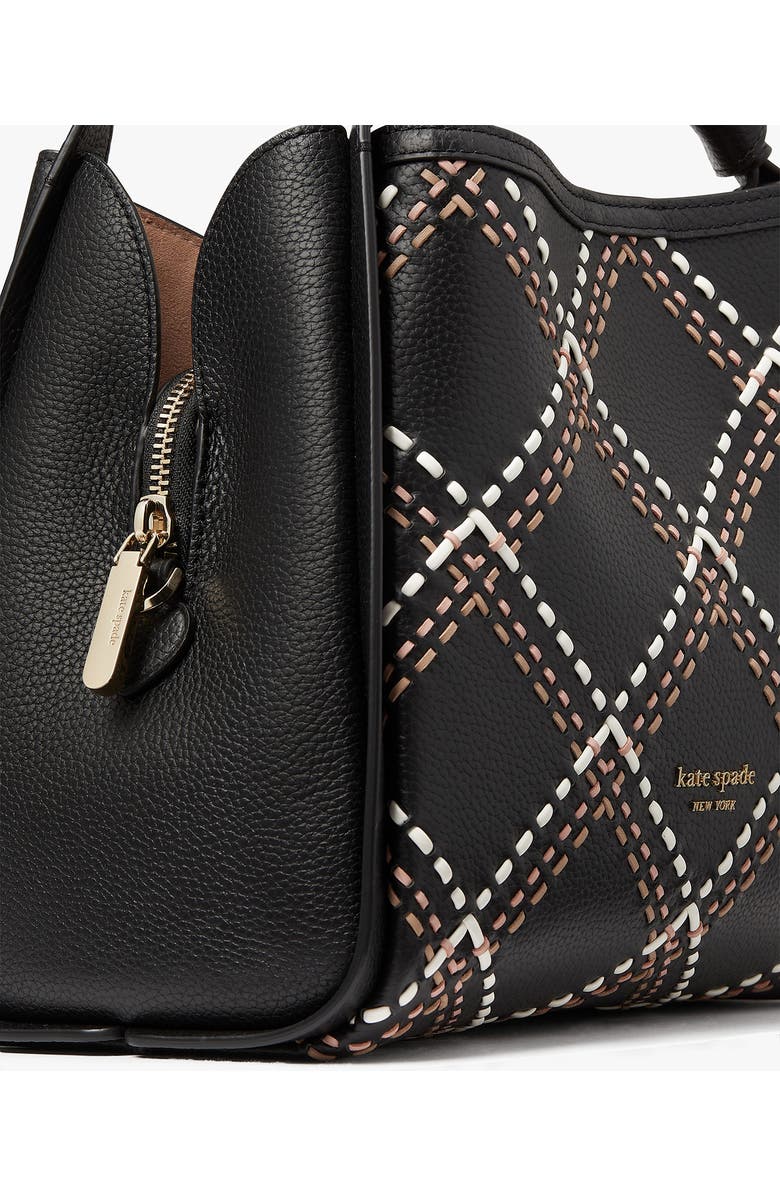 Kate Spade New York medium plaid stitch leather tote, Alternate, color,