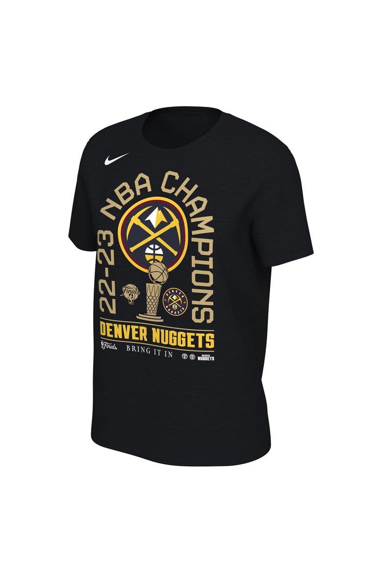Women's Nike Black Denver Nuggets 2023 NBA Finals Champions Locker Room T-Shirt, Alternate, color, Black