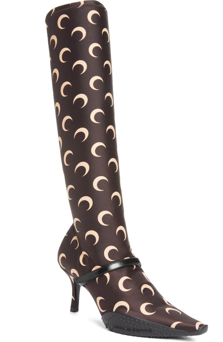 Marine Serre Moon Print Sock Boot, Main, color,